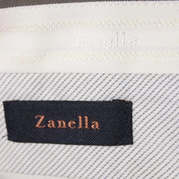 Zanella NWT Chinos / Casual Pants Size 34 US Parker In Solid Gray Cotton Blend